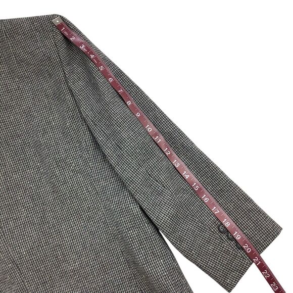 Vintage Pendleton Virgin Wool Blazer Women Sz 10 - 12 Petite Grey Single Button - Picture 13 of 14